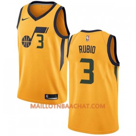 Maillot NBA Utah Jazz Ricky Rubio 3 Nike 2017-18 Jaune Swingman - Homme